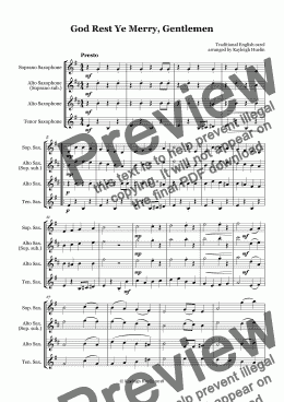 page one of God Rest Ye Merry, Gentlemen (SAT/AAT saxophone trio)