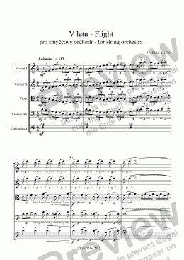 page one of V LETU pro smyčcový orchestr - FLIGHT for string orchestra