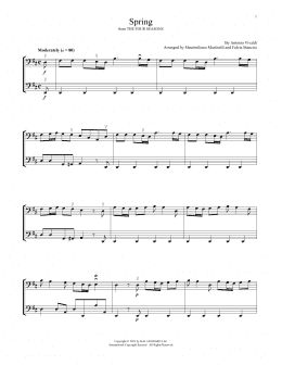 page one of Spring (from The Four Seasons) (Cello Duet)