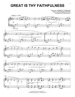 page one of Great Is Thy Faithfulness (arr. Phillip Keveren) (Piano Solo)