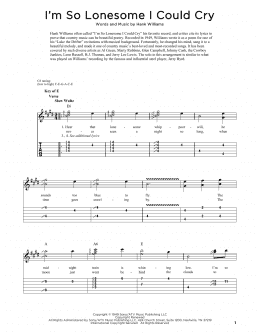 page one of I'm So Lonesome I Could Cry (Dobro)