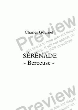 page one of Gounod, Sérénade (Berceuse) für Flöte, Sopran und Klavier