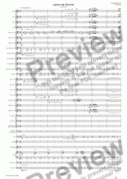 page one of Leap of Faith - Concert Band