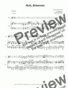 page one of Rule, Britannia! (Viola solo with Piano)