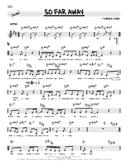 page one of So Far Away (Real Book – Melody, Lyrics & Chords)
