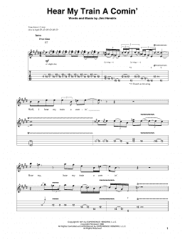 page one of Hear My Train A Comin' (Guitar Tab (Single Guitar))