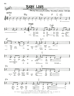 page one of Baby Love (Real Book – Melody & Chords)