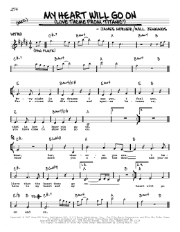 page one of My Heart Will Go On (Love Theme from Titanic) (Real Book – Melody, Lyrics & Chords)