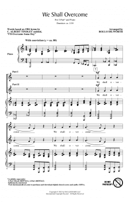 page one of We Shall Overcome (2-Part Choir)