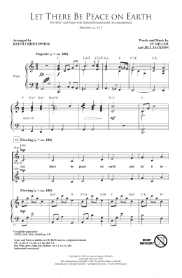 page one of Let There Be Peace On Earth (arr. Keith Christopher) (SSA Choir)