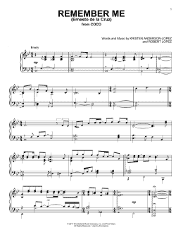 page one of Remember Me (Ernesto de la Cruz) (from Coco) (Piano Solo)