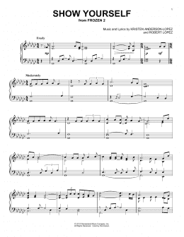 page one of Show Yourself (from Disney's Frozen 2) (Piano Solo)