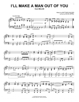 page one of I'll Make A Man Out Of You (from Mulan) (Piano Solo)