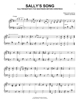 page one of Sally's Song (from The Nightmare Before Christmas) (Piano Solo)