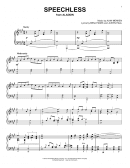 page one of Speechless (from Disney's Aladdin) (Piano Solo)