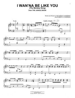 page one of I Wan'na Be Like You (The Monkey Song) (from The Jungle Book) (Piano Solo)