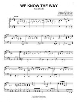 page one of We Know The Way (from Moana) (Piano Solo)