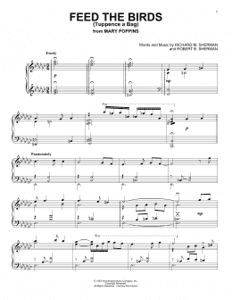 page one of Feed The Birds (Tuppence A Bag) (from Mary Poppins) (Piano Solo)