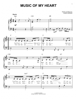 page one of Music Of My Heart (Easy Piano)