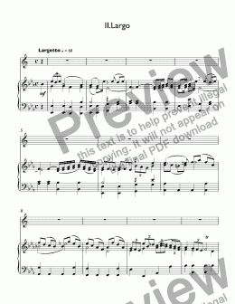 page one of Johann Neruda (1707 -1780) - Largo (2nd movement) for trumpet Eb & piano (cad.Helseth)