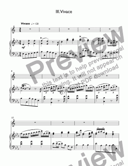 page one of Johann Neruda (1707 -1780) - Vivace (3nd movement) for trumpet Eb & piano (cad.Helseth)