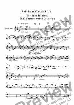 page one of The Brass Brothers  2022 Trumpet Music Collection
