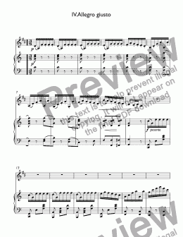page one of Cimarosa - Concerto for trumpet and strings in C major - for trumpet piccolo Bb & piano 4.Allegro giusto