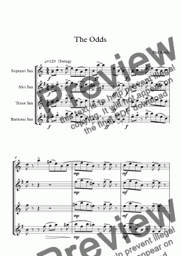 page one of The Odds - Saxophone Quartet