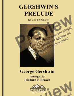 page one of Gershwin's Prelude - Clarinet Quartet