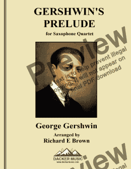 page one of Gershwin's Prelude - Saxophone Quartet