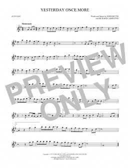 page one of Yesterday Once More (Alto Sax Solo)