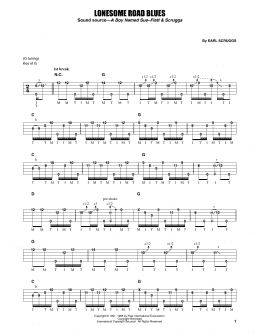 page one of Lonesome Road Blues (Banjo Tab)