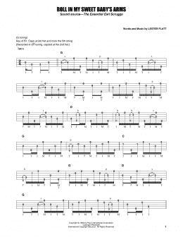 page one of Roll In My Sweet Baby's Arms (Banjo Tab)