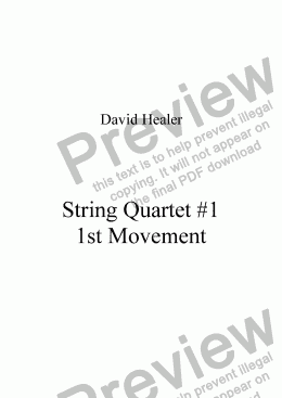 page one of String Quartet #1 - 1st Movement