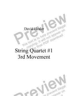 page one of String Quartet #1 - 3rd Movement