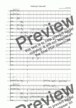 page one of Golliwog's Cakewalk (Full Orchestra) – Score and Parts – Transposed to E (easier for some orchestral players)