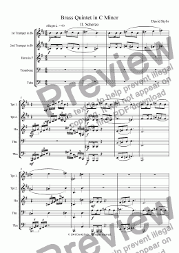 page one of Brass Quintet in C Minor: II. Scherzo