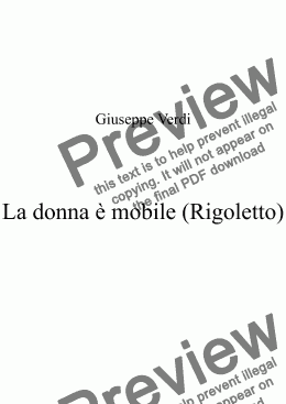 page one of La donna è mobile (Rigoletto) - Verdi_Bb major key (or relative minor key)