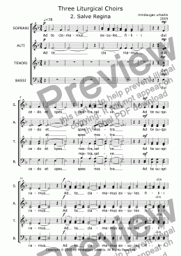 page one of Three Liturgical Choirs: 2. Salve Regina