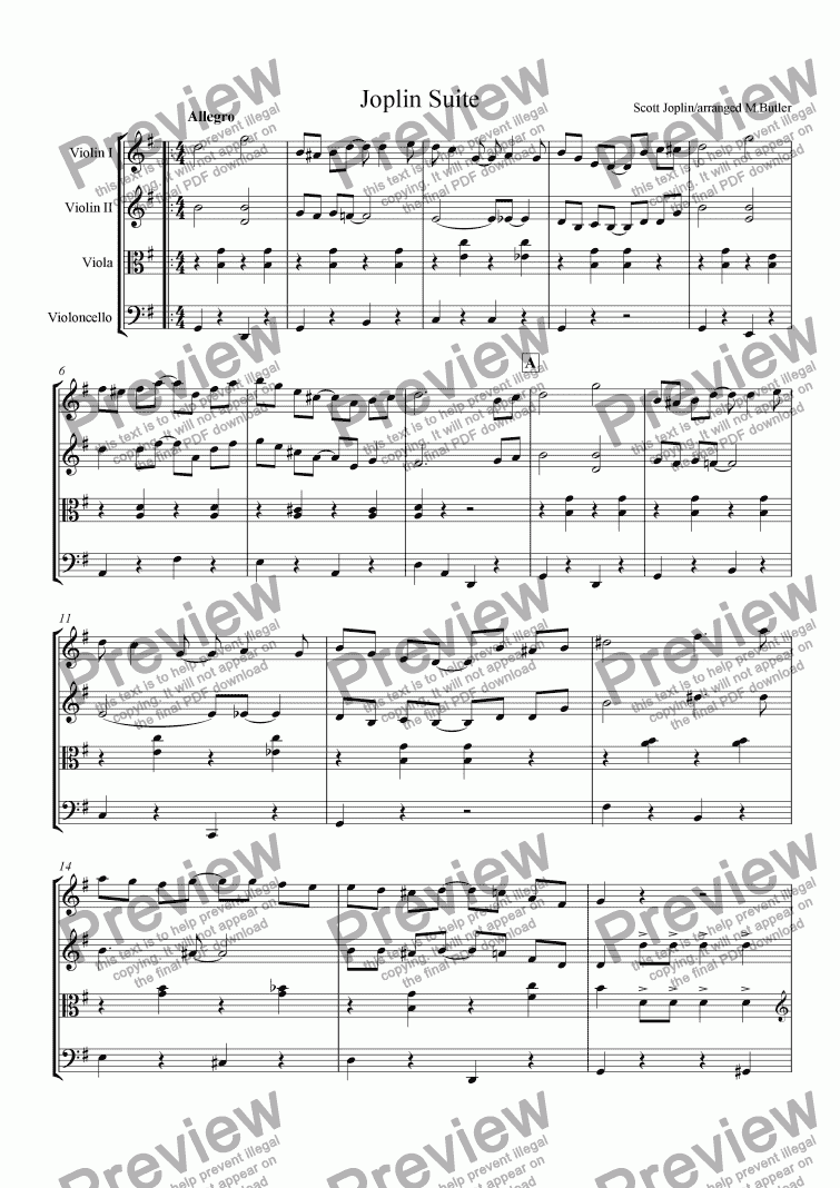 page one of Joplin Suite