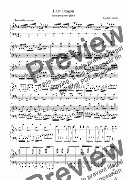 page one of Lazy Dragon for Piano