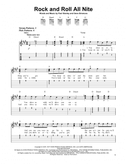 page one of Rock And Roll All Nite (Easy Guitar Tab)