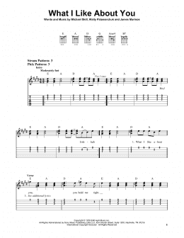 page one of What I Like About You (Easy Guitar Tab)