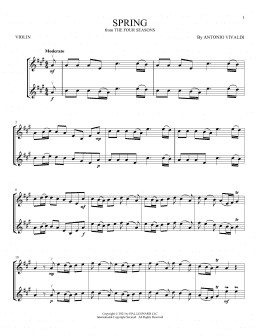 page one of Spring (from The Four Seasons) (Violin Duet)