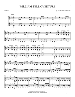 page one of William Tell Overture (Violin Duet)