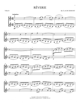 page one of Reverie (Violin Duet)