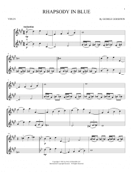 page one of Rhapsody In Blue (Violin Duet)