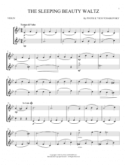 page one of The Sleeping Beauty Waltz (Violin Duet)