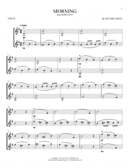 page one of Morning (Violin Duet)
