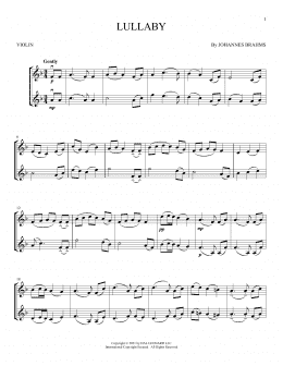 page one of Lullaby (Cradle Song) (Violin Duet)